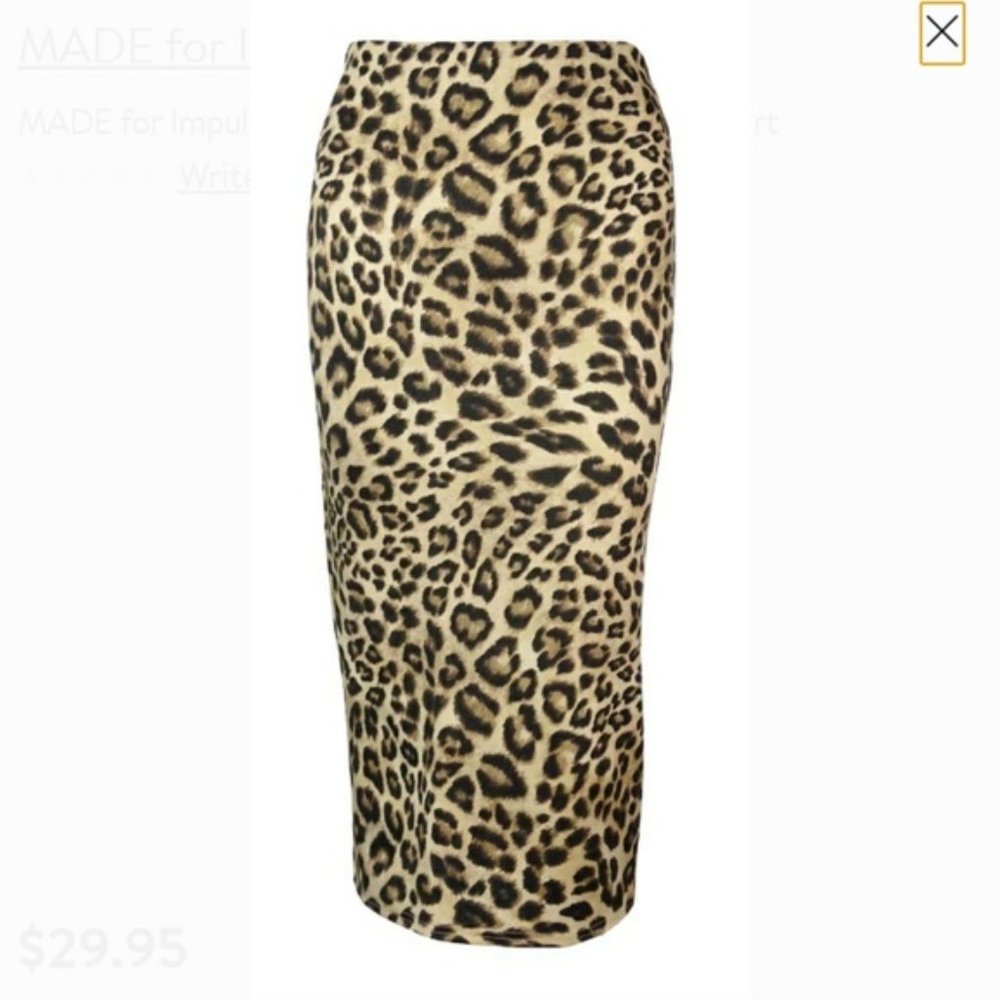 NWOT Made for Impulse Leopard Pencil Skirt